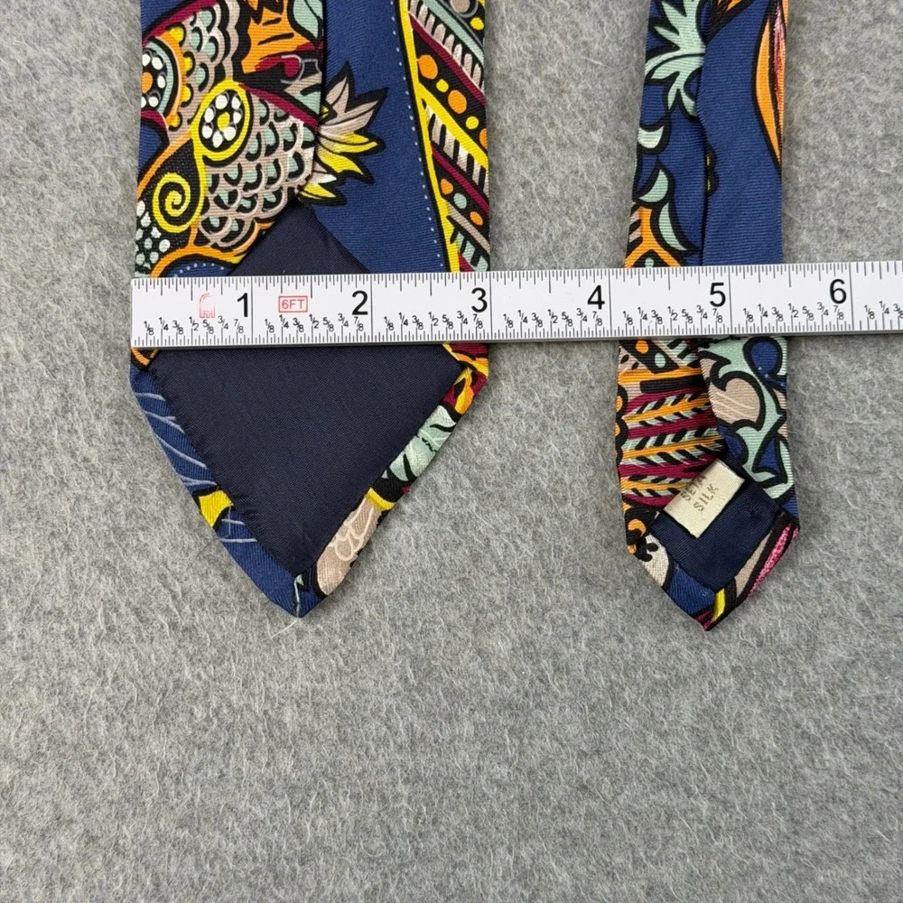 Vintage Banana Republic Mens Silk Tie Blue Floral Paisley Made in Italy 57x3